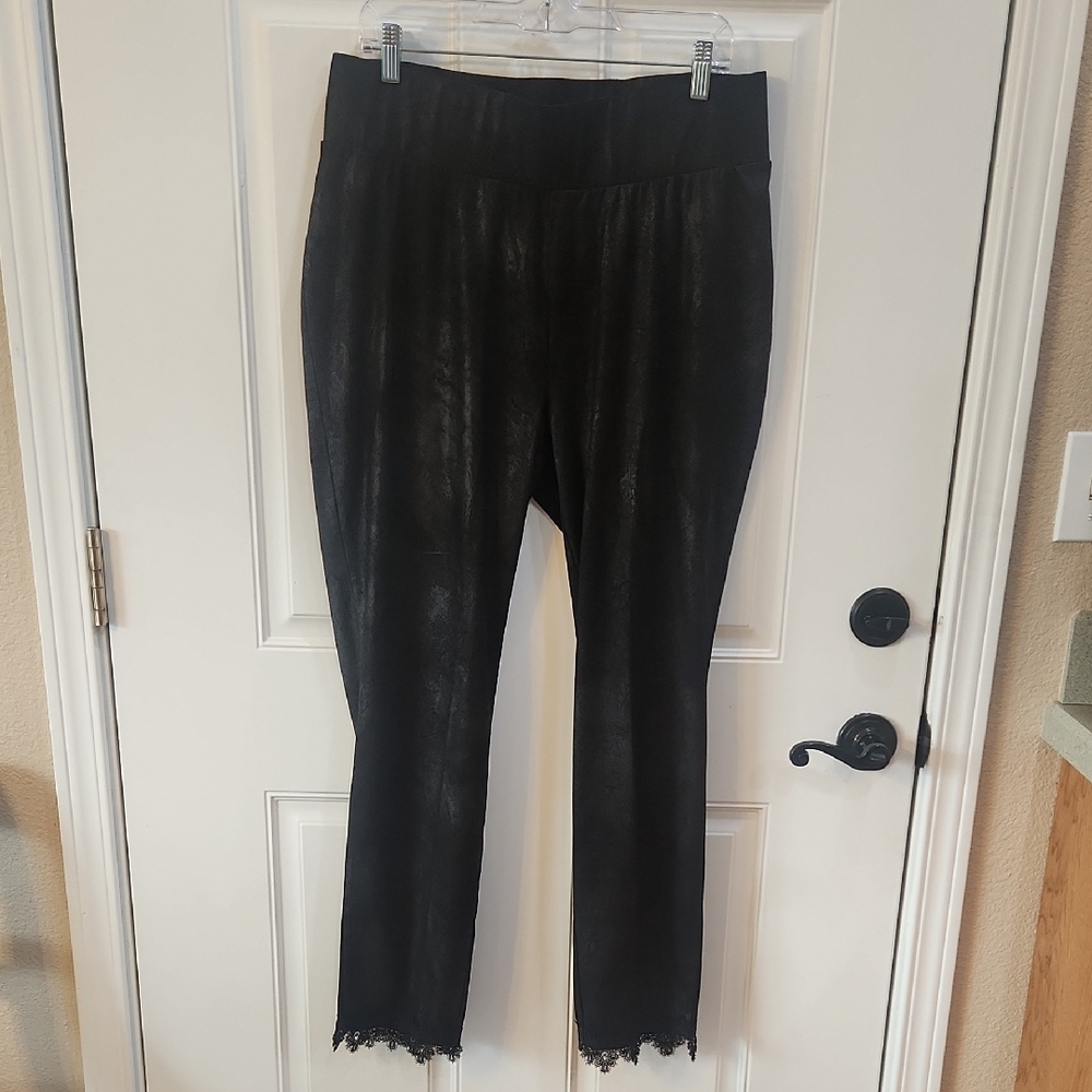 Black Pants with Lace Detail